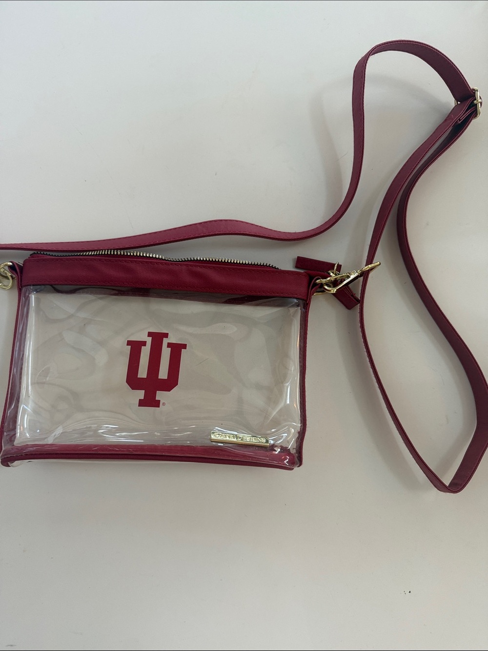 Maroon Clear Crossbody Bag with University Logo